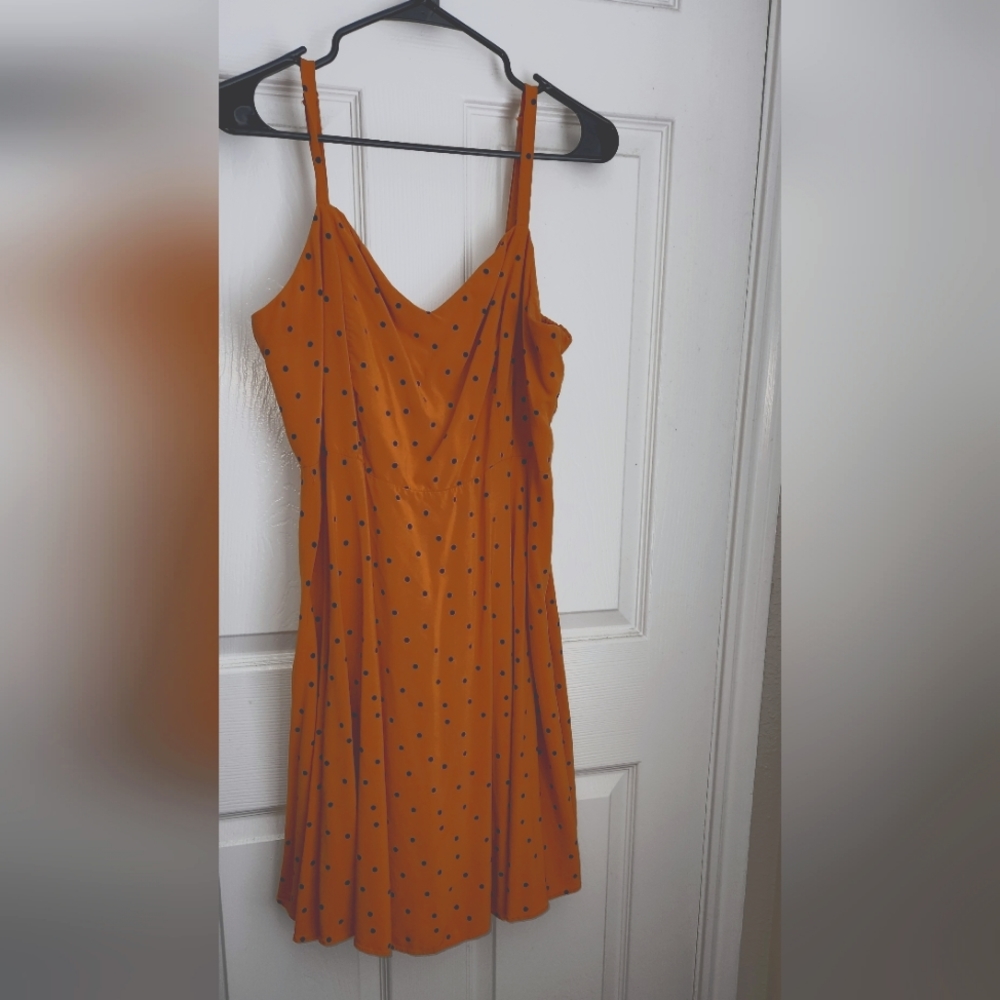 Yellow and black polka-dot fit n flare dress